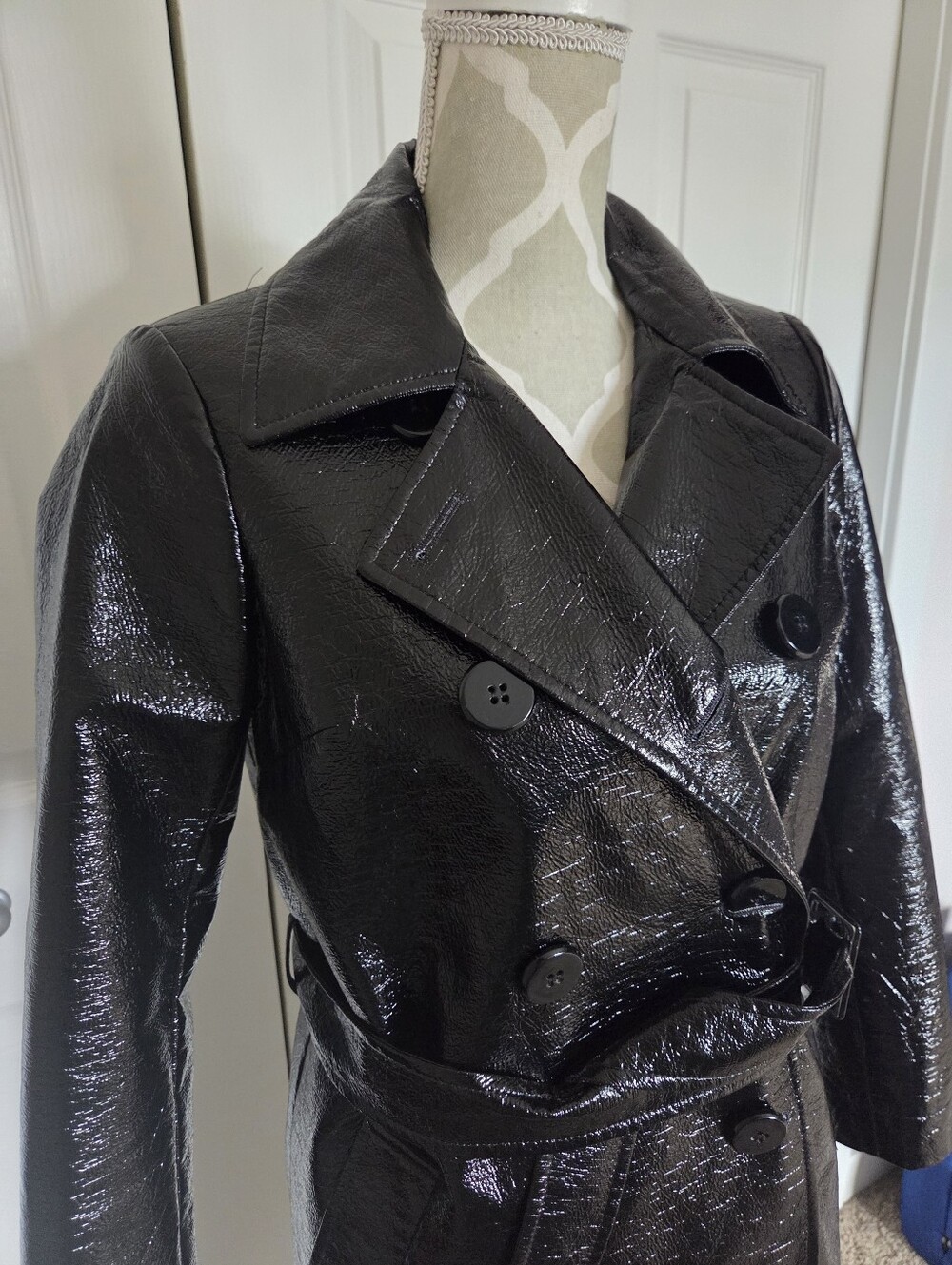 Topshop Faux Leather Trench - Picture 5 of 10